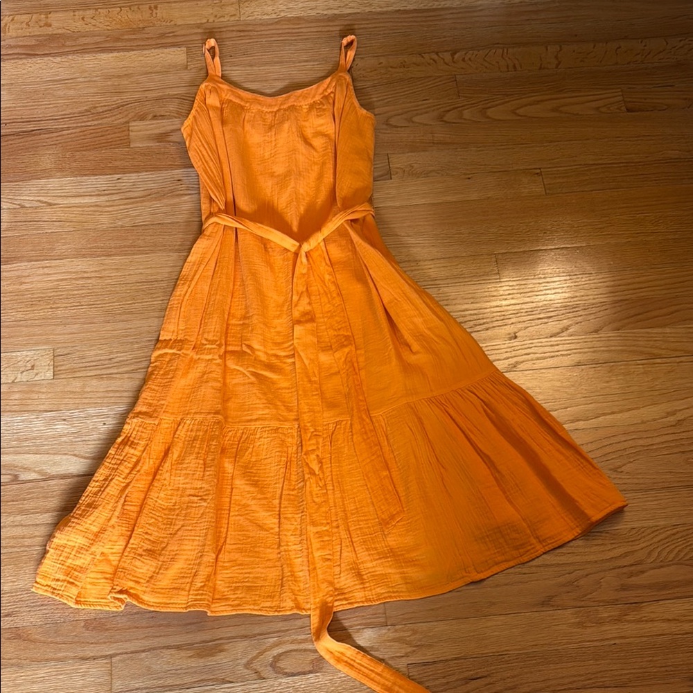 GAP Orange Spaghetti Strap Sundress Midi Women’s Size S